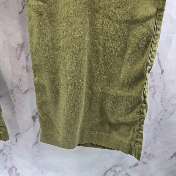 Cabi Pants Womens 14 Green Linen Wide Leg High Rise Charlie Trouser 5314R - Picture 4 of 10